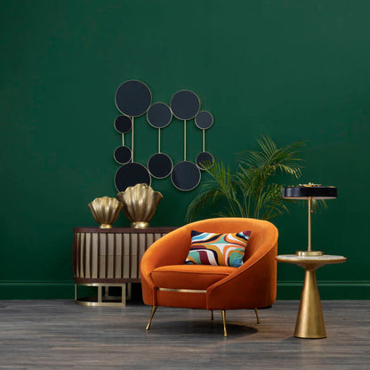 Manhattan Orange Velvet Cocoon Chair