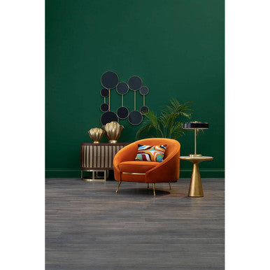 Manhattan Orange Velvet Cocoon Chair