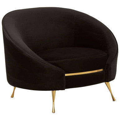 Manhattan Black Velvet Cocoon Chair
