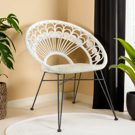 Manado White Natural Rattan Chair