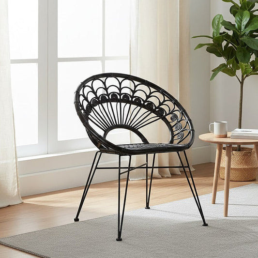 Manado Black Natural Rattan Chair