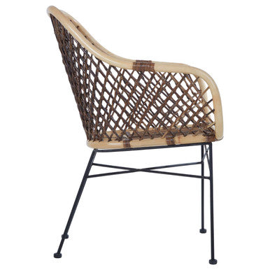 Manado Natural Rattan and Metal Chair