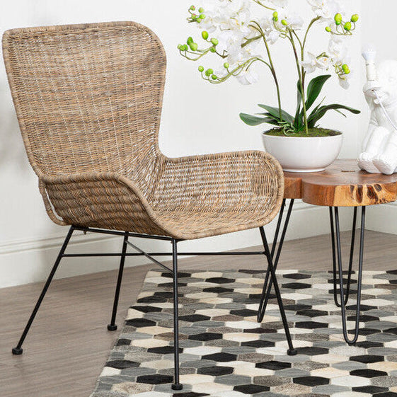 Curved Design Natural Rattan Chair | Manado