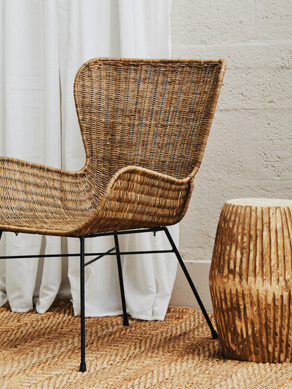 Curved Design Natural Rattan Chair | Manado