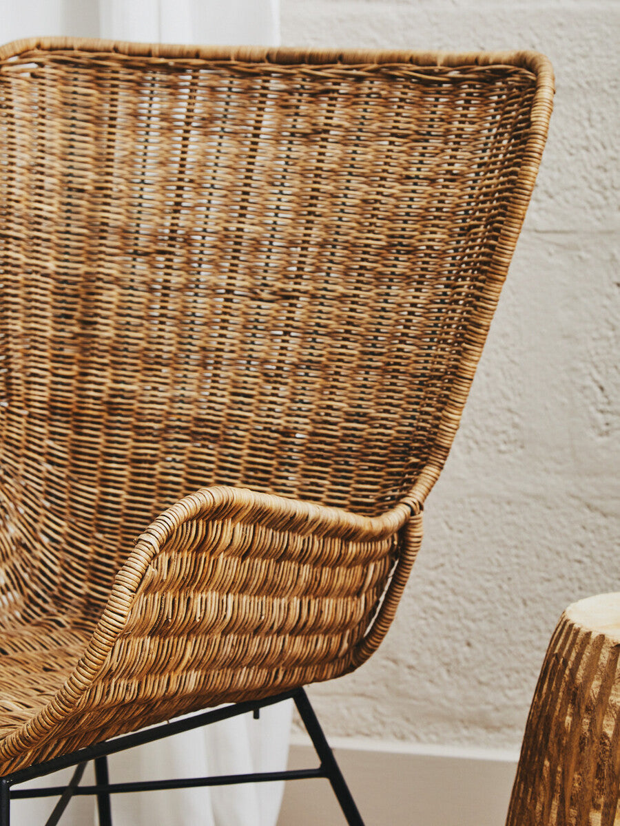 Curved Design Natural Rattan Chair | Manado