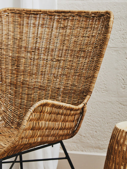 Curved Design Natural Rattan Chair | Manado