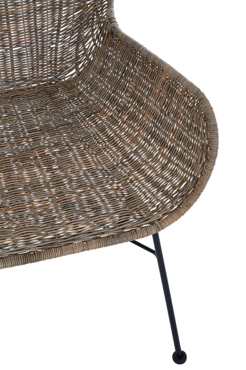 Curved Design Natural Rattan Chair | Manado