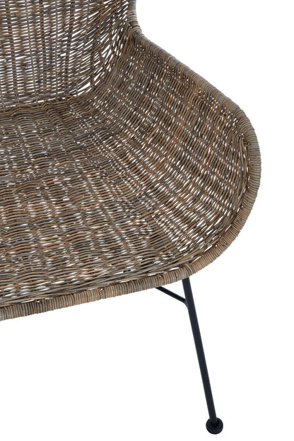 Curved Design Natural Rattan Chair | Manado