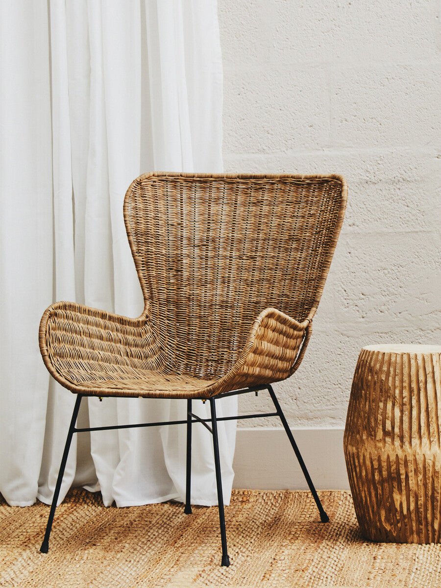 Curved Design Natural Rattan Chair | Manado