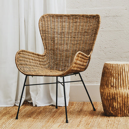 Curved Design Natural Rattan Chair | Manado