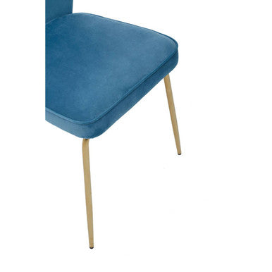 Tamzin Blue Velvet Tapered Back Dining Chair