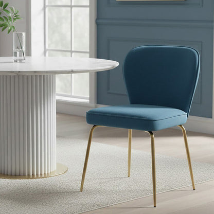 Blue Velvet Curved Back Dining Chair | Tamzin