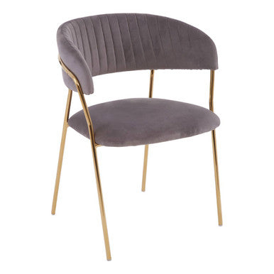 Tamzin Mink Channel Gold Finish Dining Chair