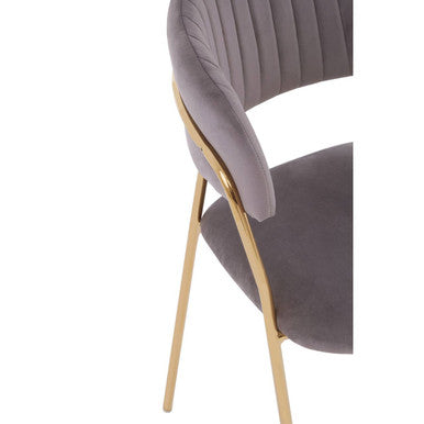 Tamzin Mink Channel Gold Finish Dining Chair