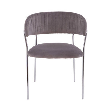Tamzin Mink Channel Chrome Finish Dining Chair