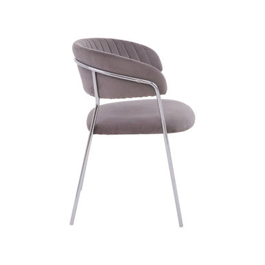 Tamzin Mink Channel Chrome Finish Dining Chair