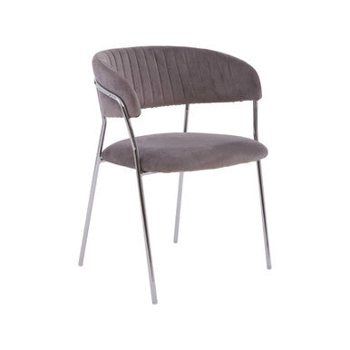 Tamzin Mink Channel Chrome Finish Dining Chair