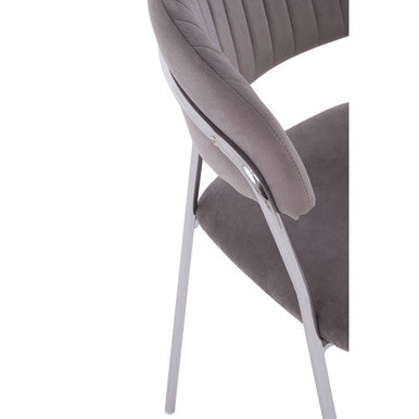 Tamzin Mink Channel Chrome Finish Dining Chair