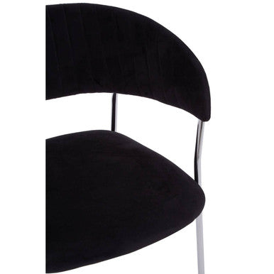 Tamzin Black Channel Chrome Finish Dining Chair