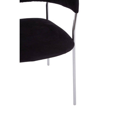 Tamzin Black Channel Chrome Finish Dining Chair