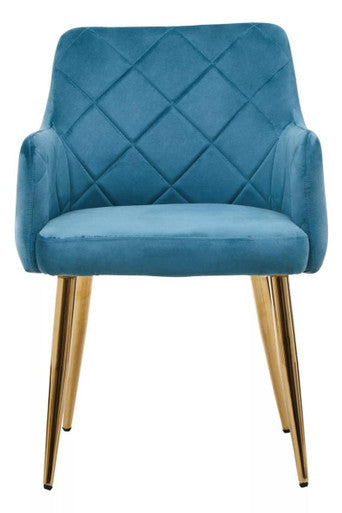 Tamzin Light Blue Velvet Angular Dining Chair