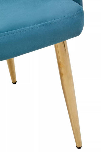 Tamzin Light Blue Velvet Angular Dining Chair