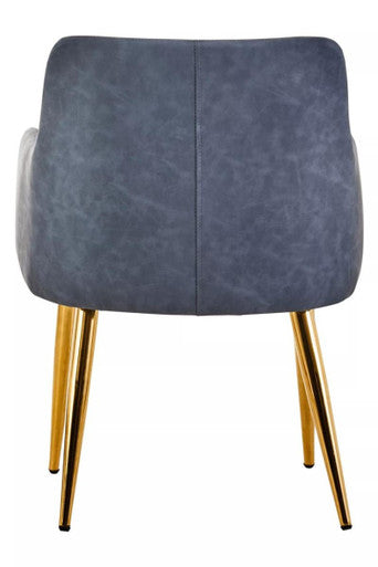 Tamzin Dark Grey Leaather Effect Angular Dining Chair