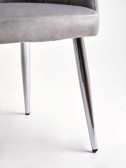 Tamzin Mink Velvet Splayed Dining Chair