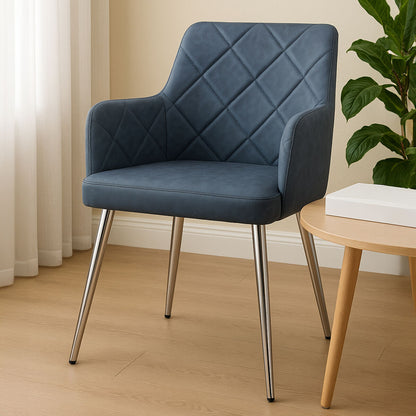 Dark Grey and Chrome Dining Chair | Tamzin