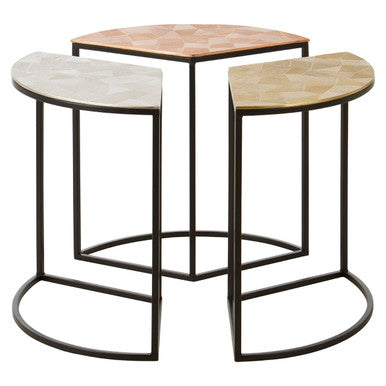 Mirano Set Of 3 Assorted Round Side Tables