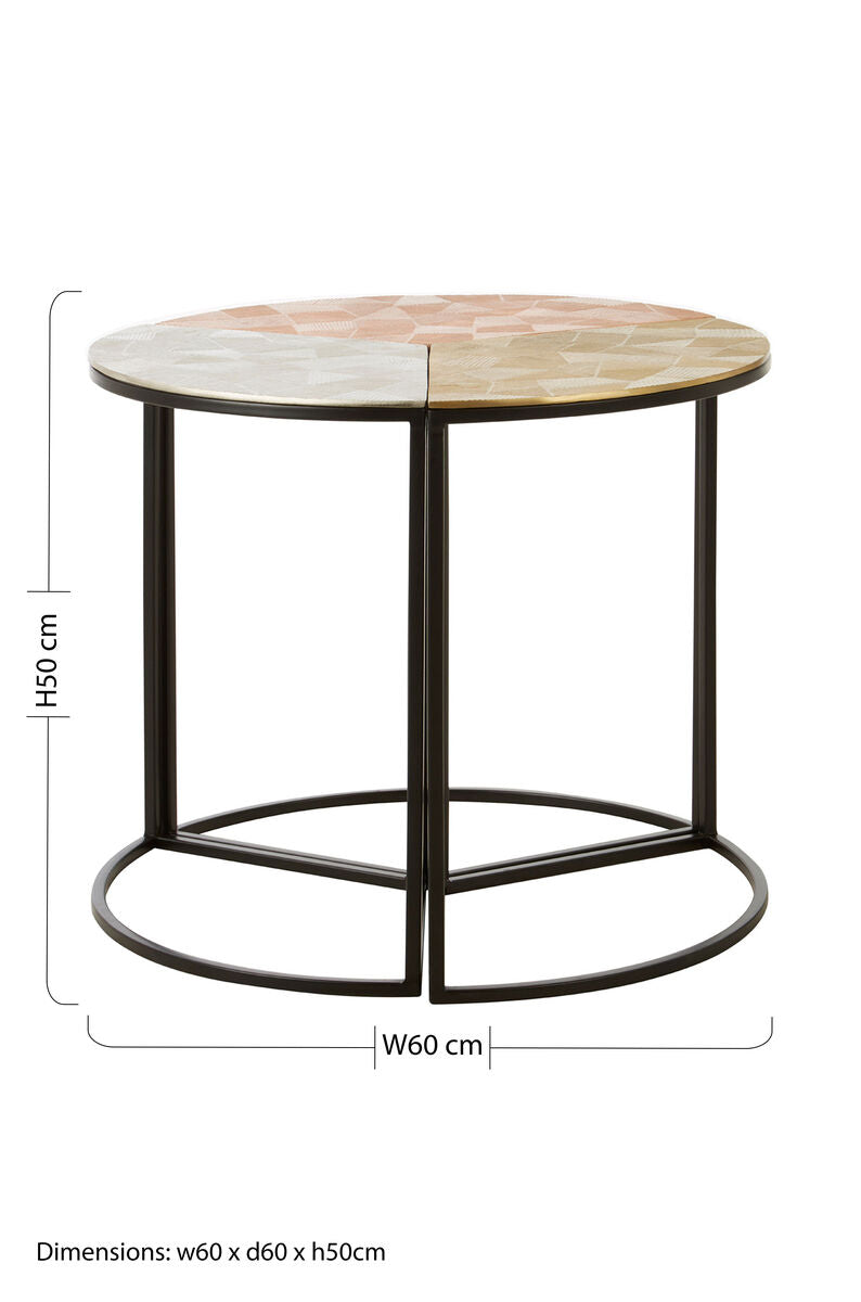 Mirano Set Of 3 Assorted Round Side Tables