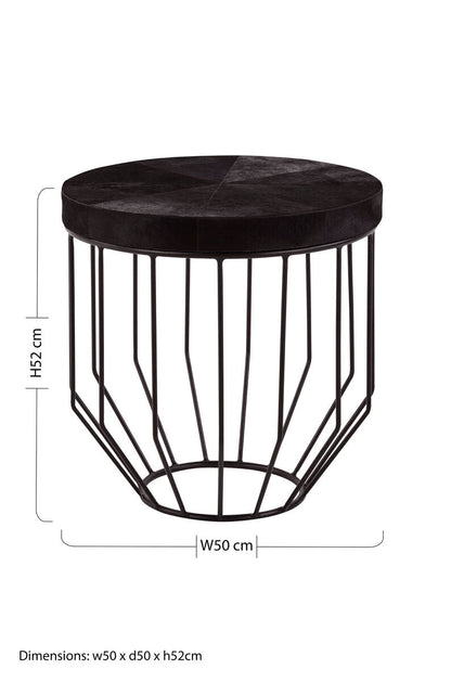 Kensington Townhouse Hair On Hide Top Round Side Table