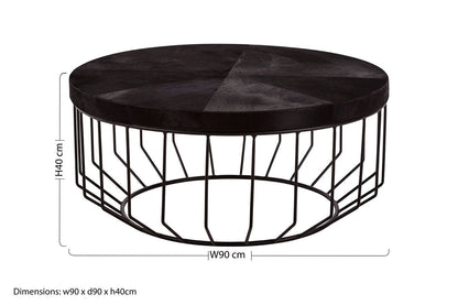 Kensington Townhouse Hair On Hide Top Round Coffee Table