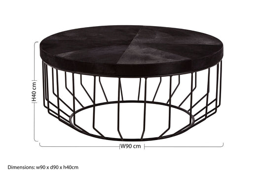 Kensington Townhouse Hair On Hide Top Round Coffee Table