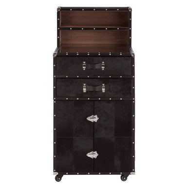Kensington Townhouse Hair On Leather Drinks Cabinet
