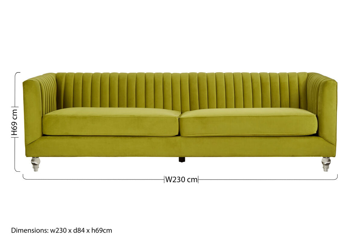 Brasa 3 Seat Green Velvet Sofa