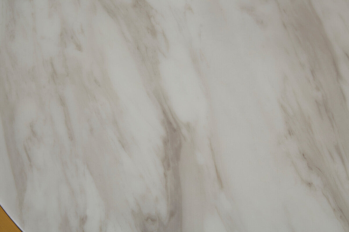 Carlox Round Gold and Marble Effect Coffee Table
