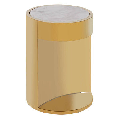 Carlox Gold and Marble Effect Round Side Table
