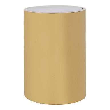 Carlox Gold and Marble Effect Round Side Table