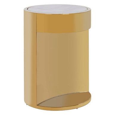 Carlox Gold and Marble Effect Round Side Table