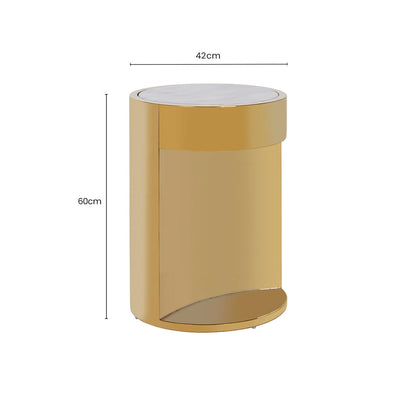Carlox Gold and Marble Effect Round Side Table