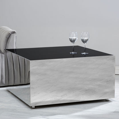 Carlox Square Chrome Finish Coffee Table