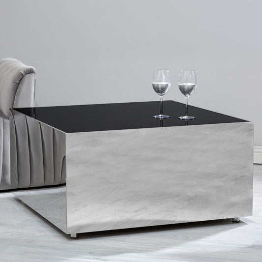 Carlox Square Chrome Finish Coffee Table