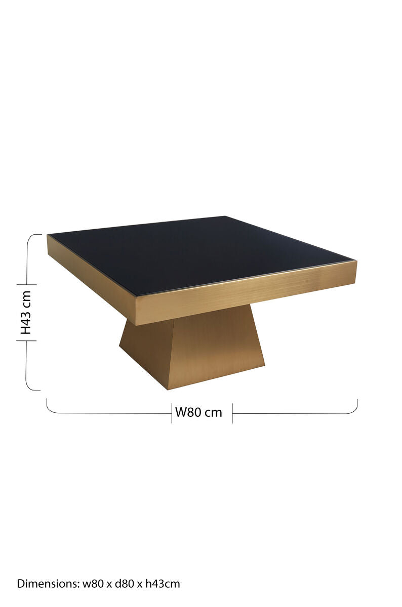 Carlox Square Gold Finish Coffee Table