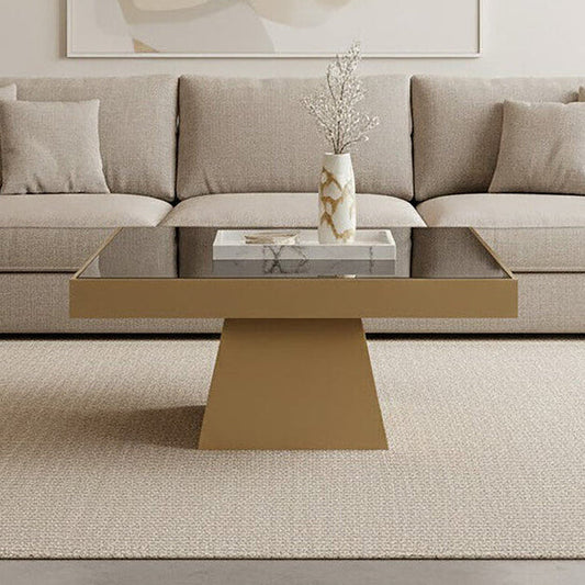 Carlox Square Gold Finish Coffee Table