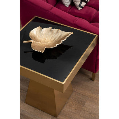 Carlox Square Gold Finish Frame Side Table