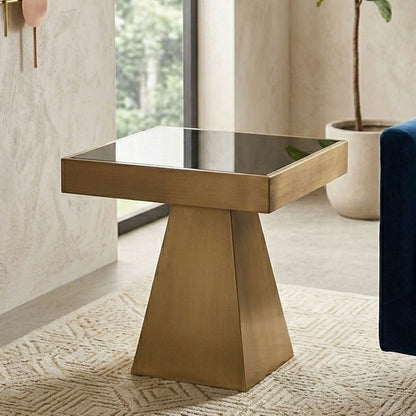 Carlox Square Gold Finish Frame Side Table