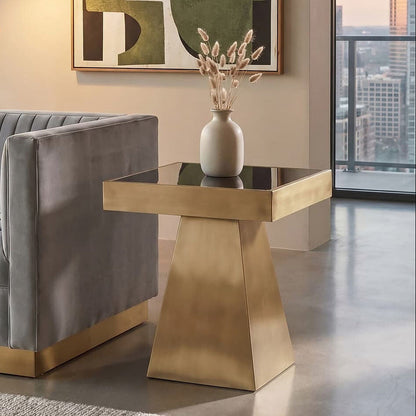 Carlox Square Gold Finish Frame Side Table