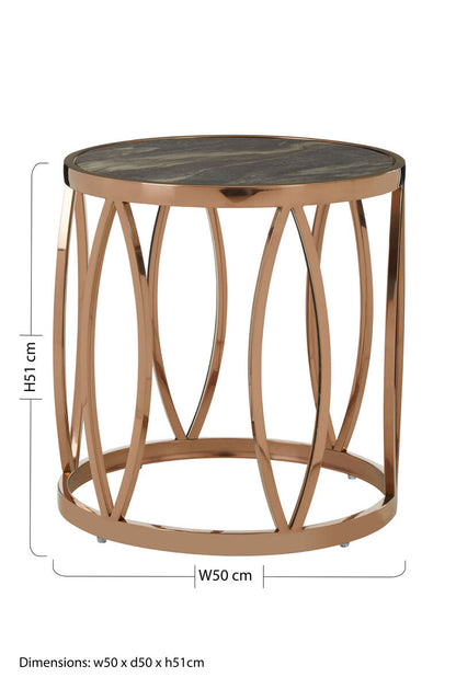 Tula Round Side Table With Leaf Base