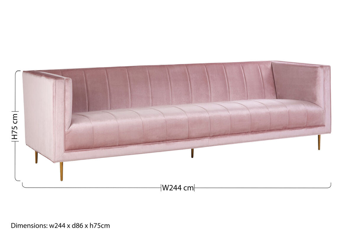 Otylia 3 Seat Pink Sofa